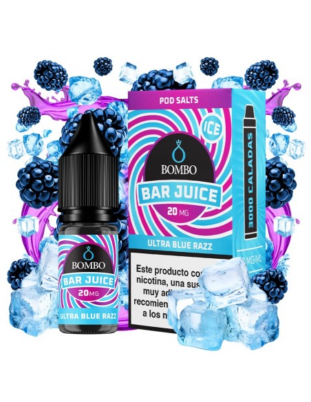 SALES ULTRA BLUE RAZZ ICE 10ML - BAR JUICE & BOMBO