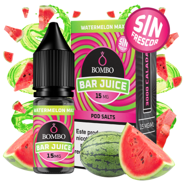 SALES WATERMELON MAX SIN FRESCOR 10ML - BAR JUICE & BOMBO SALES WATERMELON MAX SIN FRESCOR 10ML - BAR JUICE & BOMBO