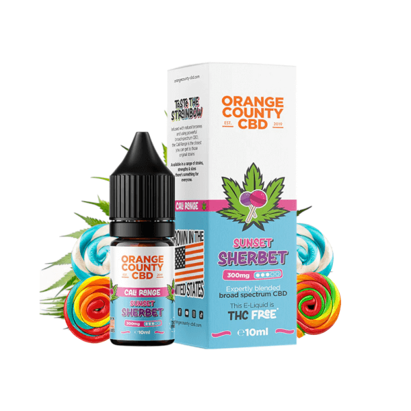 CALI CBD E-LIQUID SUNSET SHERBET 10ML - ORANGE COUNTY CBD CALI CBD E-LIQUID SUNSET SHERBET 10ML - ORANGE COUNTY CBD