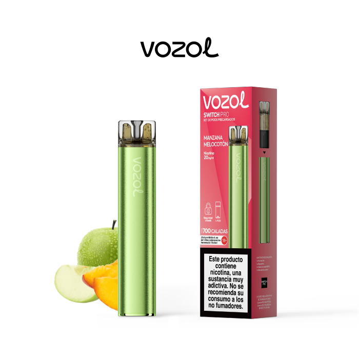 VOZOL SWITCH PRO KIT STARTER MANZANA MELOCOTON 20MG NICOTINA - VOZOL