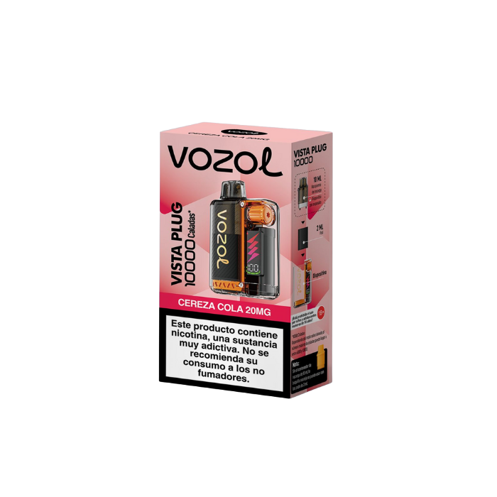 VISTA PLUG KIT STARTER 2 + 10 ML 10000 PUFFS 20MG NICOTINA CEREZA COLA - VOZOL 2