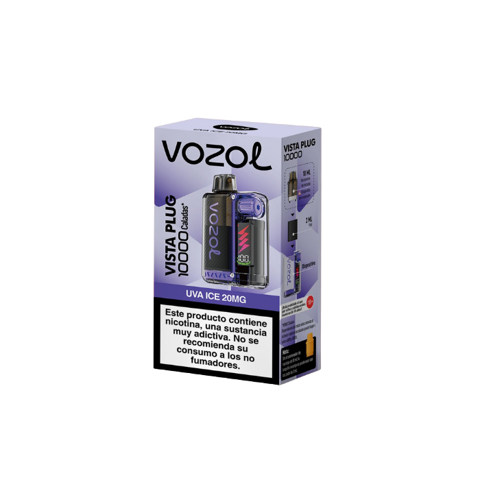 VISTA PLUG KIT STARTER 2 + 10 ML 10.000 PUFFS 20MG NICOTINA UVA HELADA - VOZOL VISTA PLUG KIT STARTER 2 + 10 ML 10.000 PUFFS 20MG NICOTINA UVA HELADA - VOZOL