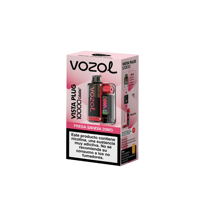 VISTA PLUG KIT STARTER 2 + 10 ML 10.000 PUFFS 20MG NICOTINA FRESA SANDÍA - VOZOL VISTA PLUG KIT STARTER 2 + 10 ML 10.000 PUFFS 20MG NICOTINA FRESA SANDÍA - VOZOL