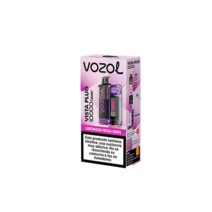 VISTA PLUG KIT STARTER 2 + 10 ML 10.000 PUFFS 20MG - LIMONADA ROSA - VOZOL 2