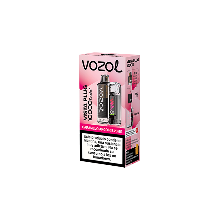 VISTA PLUG KIT STARTER 2 + 10 ML 10.000 PUFFS 20MG NICOTINA - CARAMELO ARCOIRIS - VOZOL VISTA PLUG KIT STARTER 2 + 10 ML 10.000 PUFFS 20MG NICOTINA - CARAMELO ARCOIRIS - VOZOL