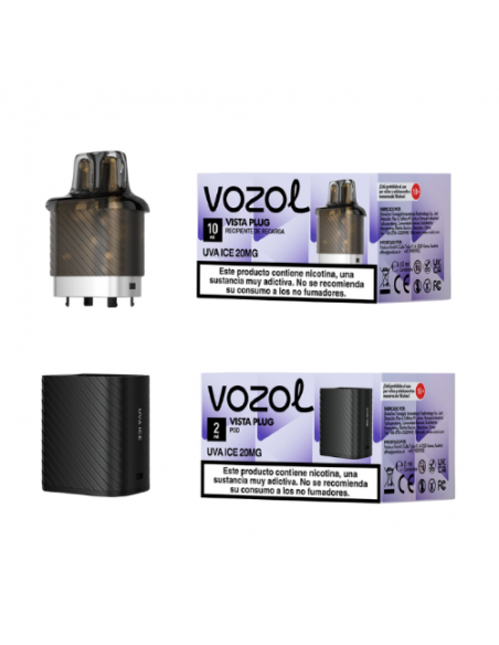 VISTA PLUG CÁPSULA 2ML + RECIPIENTE 10ML 20MG/ML UVA HELADA - VOZOL