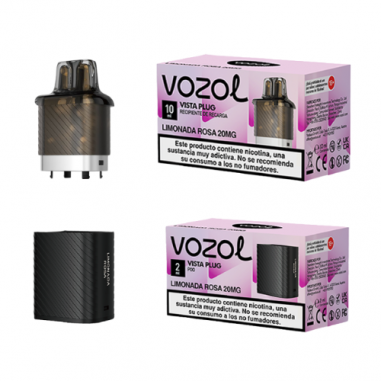 VISTA PLUG CÁPSULA 2ML + RECIPIENTE 10ML 20MG/ML LIMONADA ROSA - VOZOL VISTA PLUG CÁPSULA 2ML + RECIPIENTE 10ML 20MG/ML LIMONADA ROSA - VOZOL