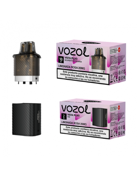 VISTA PLUG CÁPSULA 2ML + RECIPIENTE 10ML 20MG/ML LIMONADA ROSA - VOZOL