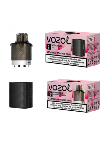 VISTA PLUG CÁPSULA 2ML + RECIPIENTE 10ML 20MG/ML CARAMELO ARCOIRIS - VOZOL