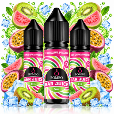 PACK 3 KIWI GUAVA PASSION 5ML LONGFILL - BAR JUICE BOMBO