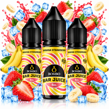 PACK 3 BANANA STRAWBERRY 5ML LONGFILL - BAR JUICE BOMBO
