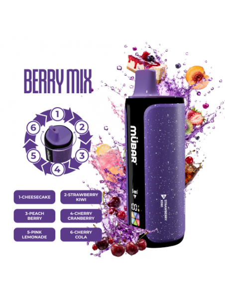 BERRY MIX 6EN1 240K PUFF SIN NICOTINA - MUBAR