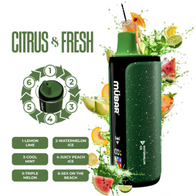 CITRUS FRESH 6EN1 240K PUFF SIN NICOTINA - MUBAR CITRUS FRESH 6EN1 240K PUFF SIN NICOTINA - MUBAR