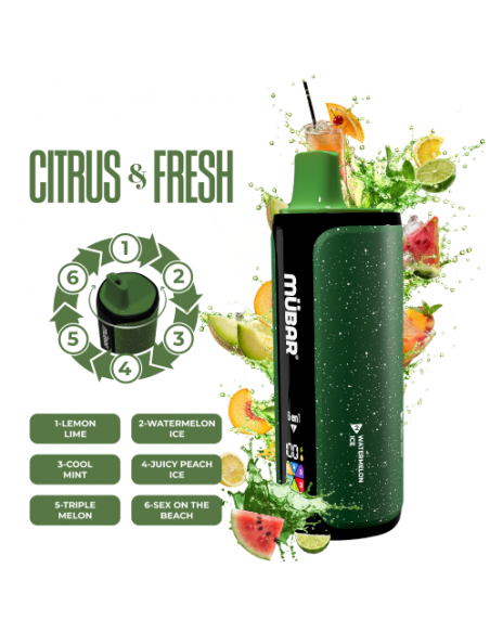 CITRUS FRESH 6EN1 240K PUFF SIN NICOTINA - MUBAR