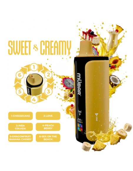 SWEET CREAMY 6EN1 240K PUFF SIN NICOTINA - MUBAR